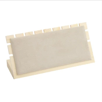 

Bamboo Jewelry Pendant Necklace Display Holder Rack Organizer Storage Case, Wood Color Velvet