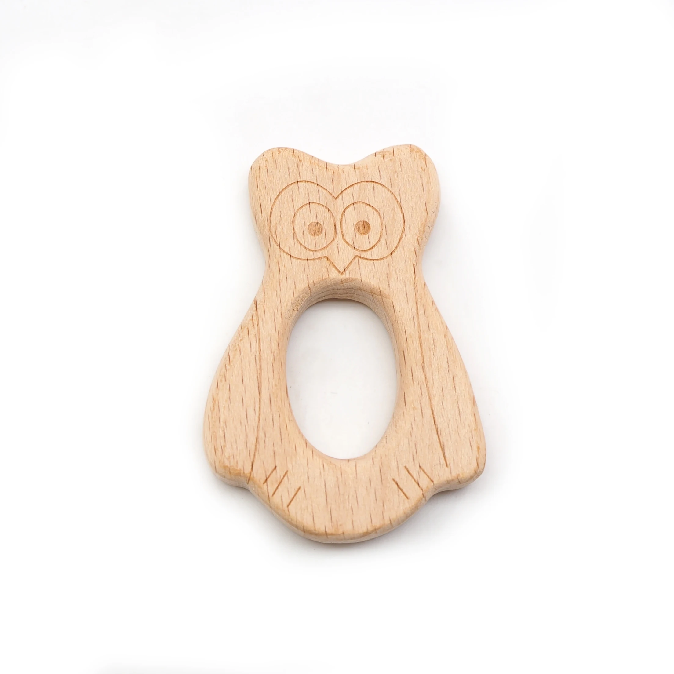 

Chenkai 10pcs Wooden Night Owl Teether DIY Organic Eco-friendly Unfinished Nature Infant Baby Pacifier Rattle Grasping Toy