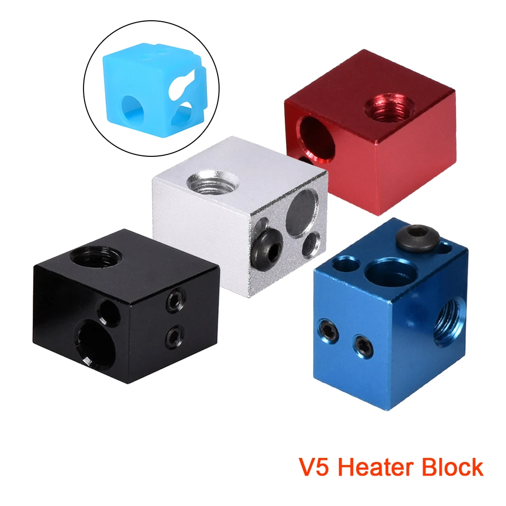 Алюминиевый блок нагревателя V5 Для Hotend силиконовая крышка для носков детали 3D