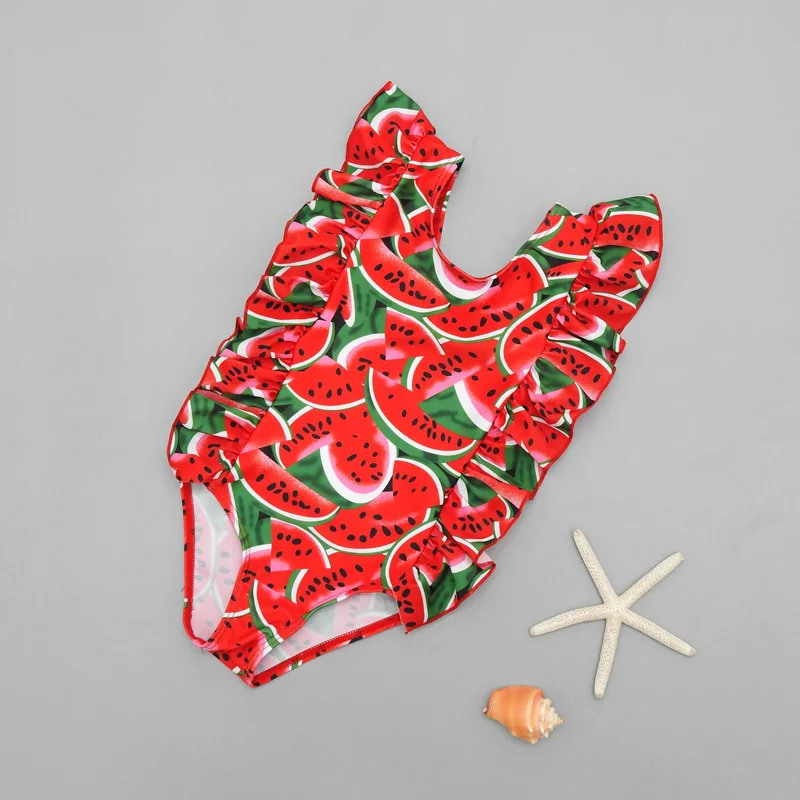 Children's swimsuit summer little girl's one-piece swimsuit baby girl bikini suit fruit printed Ruffle