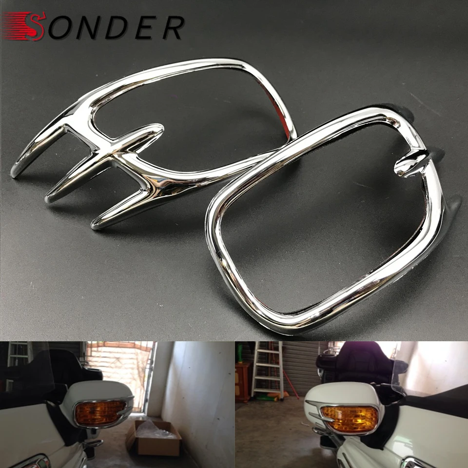 

For Honda Goldwing GL1800 GL 1800 2001-2011 2009 2010 Motorcycle Goldwing Chrome Fairing Mirror Back Accent Grilles