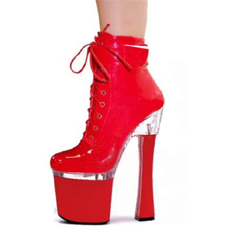 

Night-club Classics Party 20cm High-heels Woman's Shoe Thick Platform Boots Stiletto Round Toe Boot Autumn