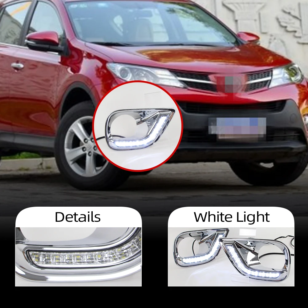 Car Flashing 1 Set For Toyota RAV4 2013 2014 2015 LED DRL Daytime