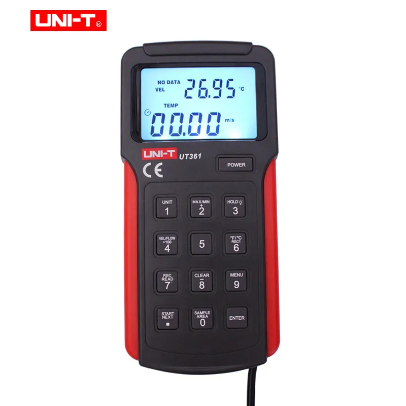 UNI T UT361 Анемометр измеритель скорости ветра цифровой тахометр с ЖК дисплеем и