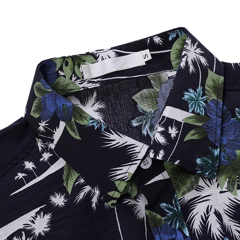 Men Hawaiian Shirt Long Sleeve Floral Print Mens Dress Formal Shirts Camisa Social Masculina Men Casual Slim Fit Tops Shirt 2XL