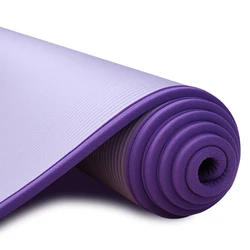 Premium 10mm Extra Thick Non-Slip Yoga & Exercise Mat with Strap (Purple)