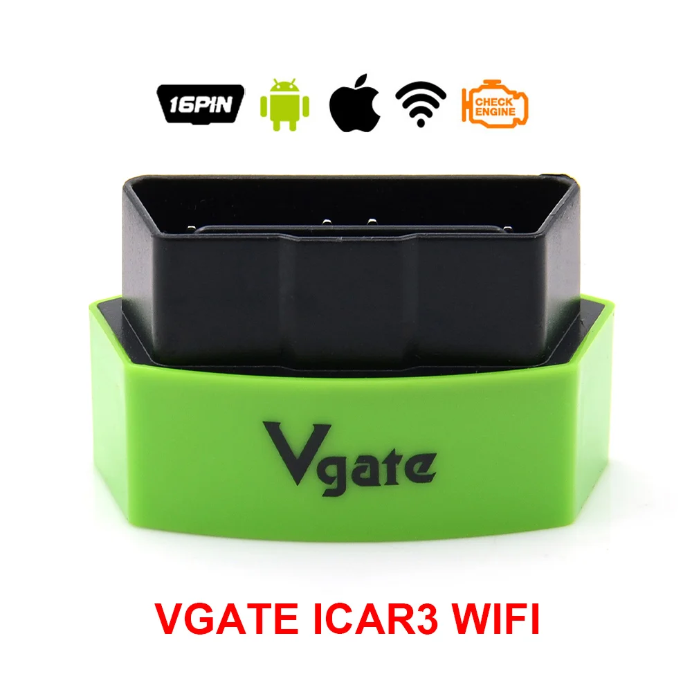 Vgate iCar3 wifi elm327 OBD/OBDII считыватель кодов транспортного средства iCar 3 Сканирование для iOS/Android/PC диагностический инструмент wifi iCar3 - Цвет: Green