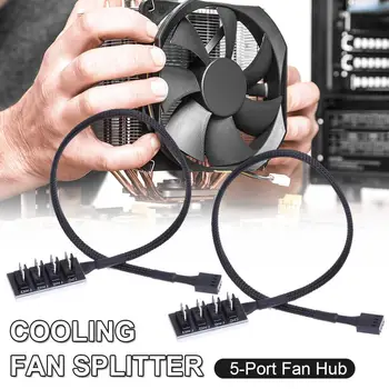 

1PC 4-Pin Cooling Fan Splitter 1 To 5 Durable Sturdy Fan Hub Extension Cable Computer Fan Hub Cable