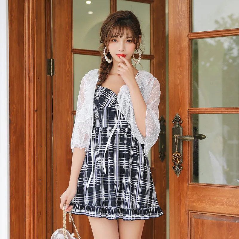 

One Piece Swimsuit With Push Up Swimsuits Woman 2019 Sexy Swim Suits Large Size New Pure Plaid Girl Bubble Hot Polyester Sierra