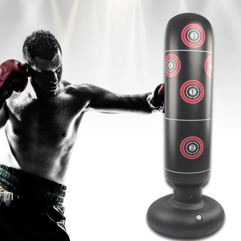 Pressure Relief Inflatable Sandbag Vertical Boxing Column Tumbler Fitness Punching Bag Body Building Equipment | Спорт и развлечения