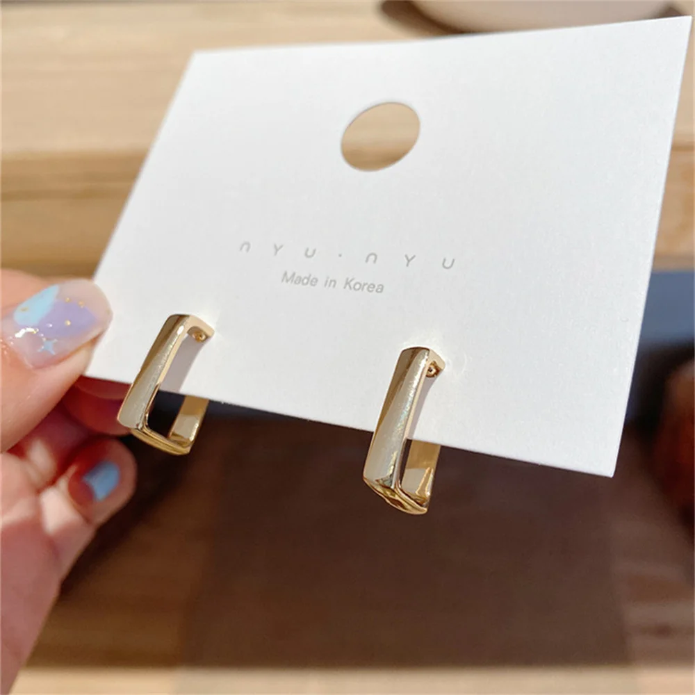 Exquisite Geometric Square Stud Earrings for Women Shiny Rhinestone 925 Sterling Silver ​Party Jewelry Accessories Gift