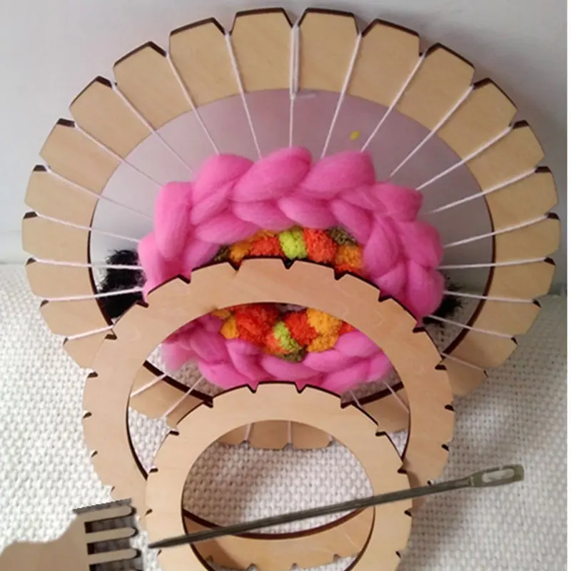 Дети DIY круговой ткацкий станок игрушка ручное вязание Деревянные игрушки Дети ткацкий станок обучающая игрушка плетеная игрушка