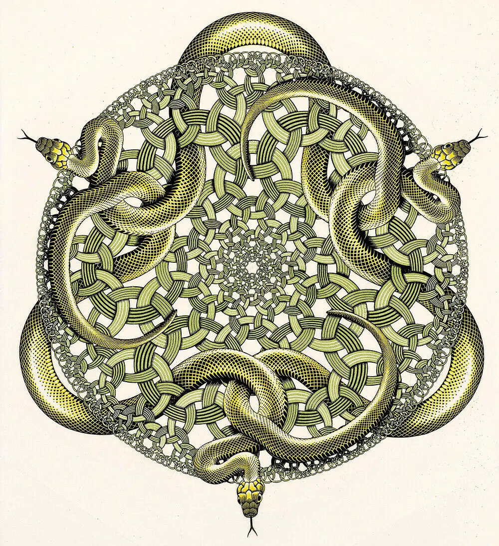 M.C. Escher Serpenti Art Print Poster Dipinti Ad Olio Su Tela Per La Decorazione Domestica Wall Art