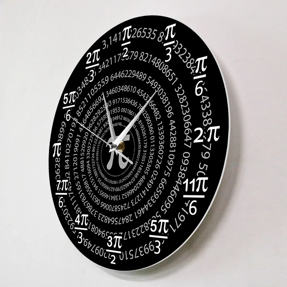 Pi 3.14 Mathematics Wall Clock School Classroom Wall Decor Math Science Wall Art Decorative Wall Watch Pi Day Math Lovers Gifts 2