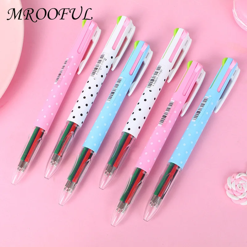 Канцелярские принадлежности, разноцветные шариковые ручки 4 цветов в 1 ...