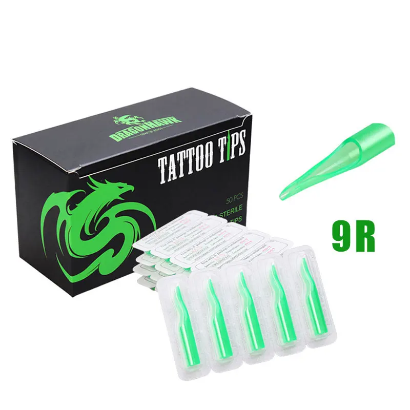 В коробке 50 шт. одноразовые наконечники для татуажа сопло трубка зеленый цвет RT наконечник для тату иглы принадлежности для татуажа - Номер модели: 9RL