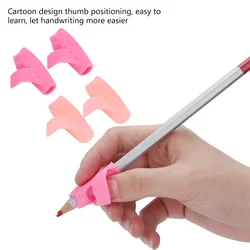 Children Silicone Wear-resistant No Odor Handwriting Grips Gel Pen Pencil Holder Hand Writing Correction Grip Reduce myopia Pink