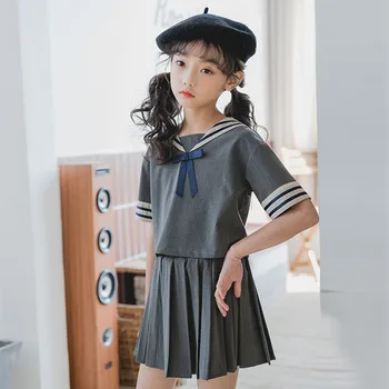 

YourSeason 2020 Summer New Girls Two Piece Set College Style Shirt Tops And Pleated Culottes Fashion Kids Clothing Suit For Girl
