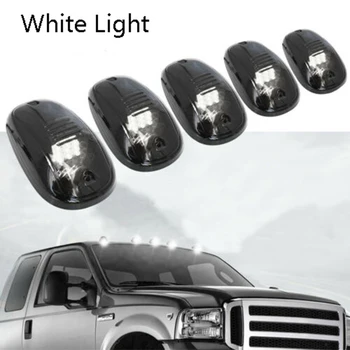 

DHBH-5Pcs 9LED Cab Roof Marker Lights,Roof Top Lamp Clearance Running Light Replacement for Truck SUV 4X4 White Lamp