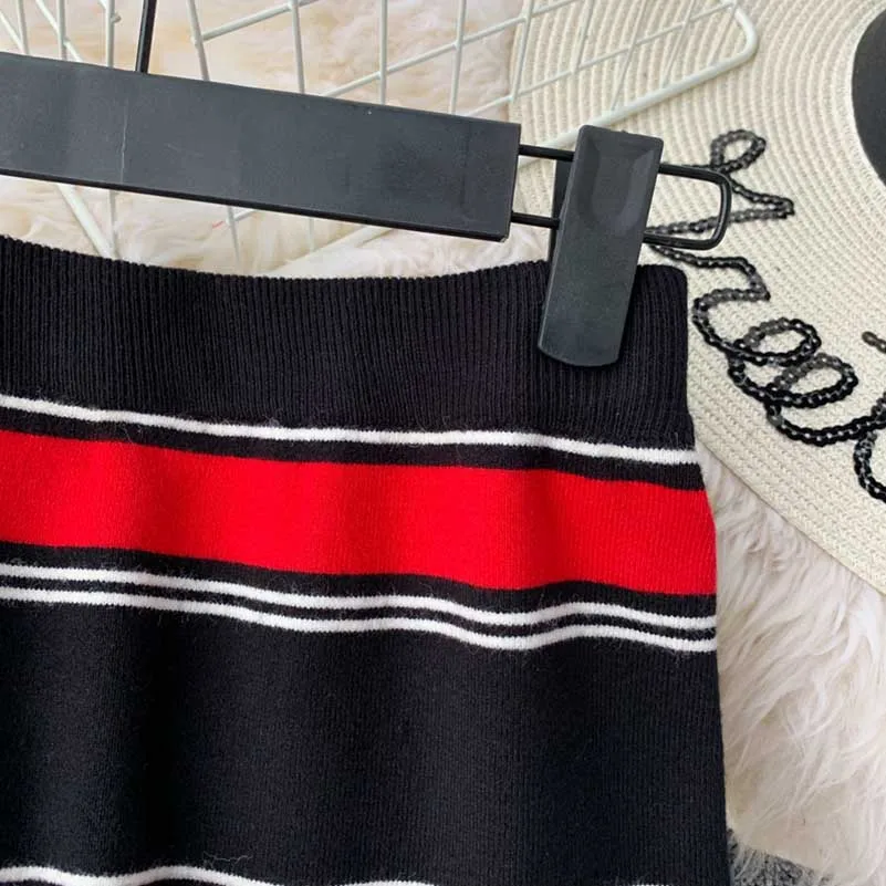 NiceMix новая полосатая Осенняя Женская юбка трикотажная стрейч модная Faldas Mujer Moda Высокая талия панелями женские длинные юбки