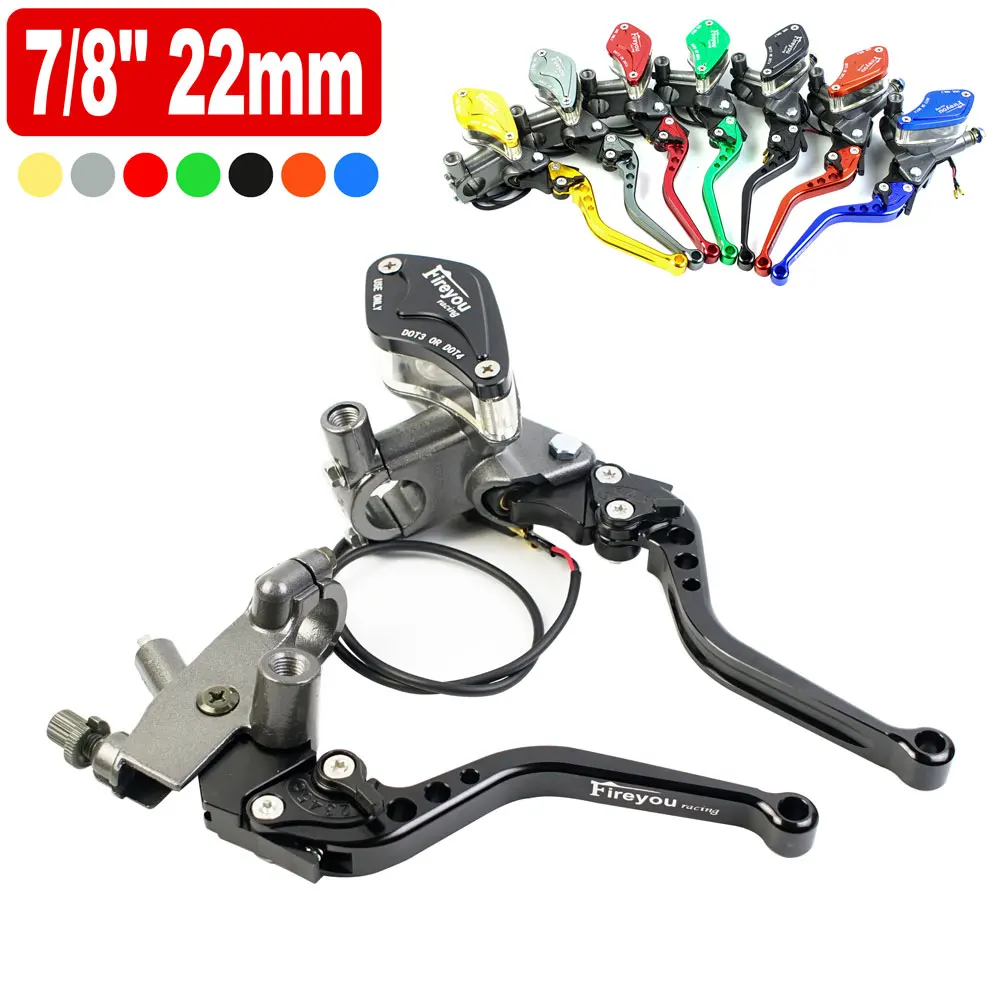 Universal Motorcycle Brake Adjust Handles Handlebars Hydraulic Clutch Master Cylinder Levers 7/8