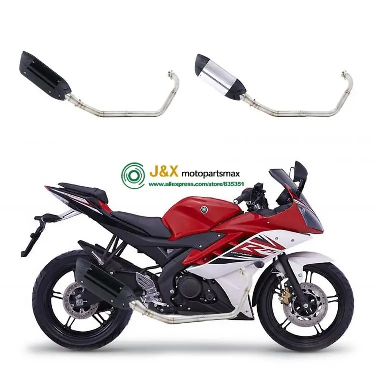 YZF-R15 мотоцикл полная система выхлопной трубы контакт средней трубы глушитель для YAMAHA R15 2008- слипоны