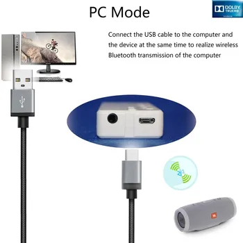 

E8 Bluetooth 5.0 Transmitter Receiver Wireless Audio Adapter For PC TV TX/RX/PC Headphone Car 3.5mm Type-C Music Receiver Sender