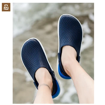 

new youpin Men Sandals Crocks Hole Shoes PVC Unisex couple Garden Shoes Non-slip outdoor beach slippers 3 colors