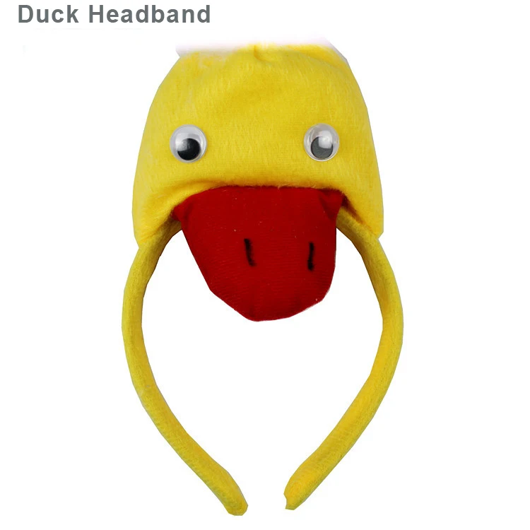 Duck Headband Милое животное ухо оголовье плюшевые стерео обезьяна лиса Тигр повязка для волос для детей взрослых Косплей головные Уборы Хэллоуин Рождественская вечеринка - Цвет: Duck Headband
