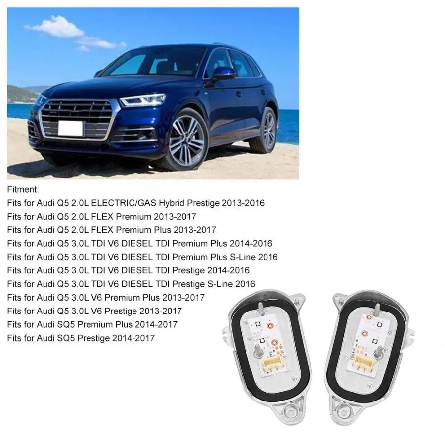 1 пара фар модуль управления OEM 8R0941475B 8R0941476B Подходит для Audi Q5 SQ5 автомобильные аксессуары алюминий+ ABS