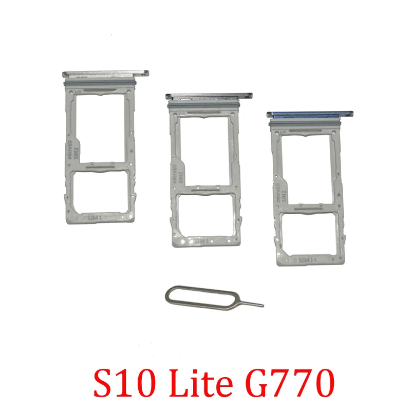 Soporte de tarjeta Sim para Samsung Galaxy S10 Lite, G770F, G770F/D, G770, teléfono Original nuevo, Chip SIM Dual, cajón, bandeja de tarjeta SD, ranura adaptadora