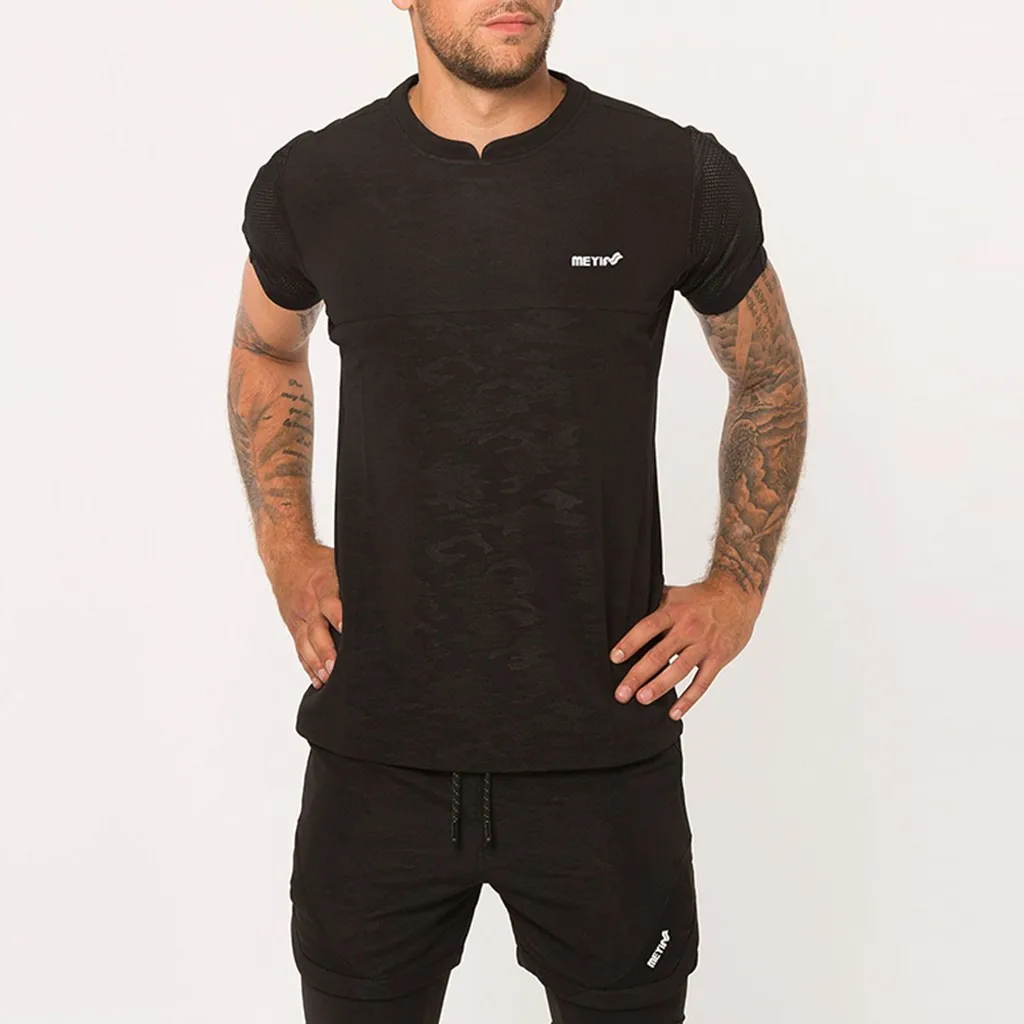 Мужской повседневный спортивный костюм из 2 предметов футболка и шорты в полоску