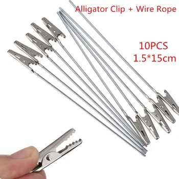 

10pcs Non-insulated Alligator Clips Metal Electric Test Crocodile Clip Clamps Alligator Clip Wire Rope In Alligator Clips