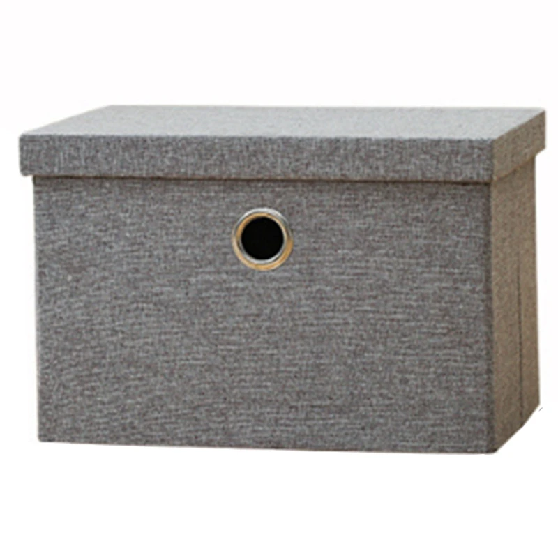 

Folding Cotton Linen Clothing Storage Box Large Wardrobe Rectangle Storage Bin Organizer with Cover Home Portable Multi-Function