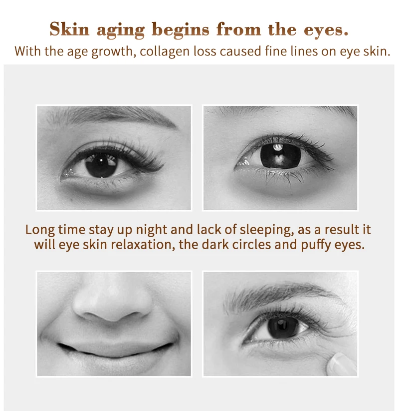 EFERO Eye Mask Collagen Crystal Eye Patches Anti Aging Remove Dark Circles Eye Bag Golden Eye Masks Moisturizing Eyes Care