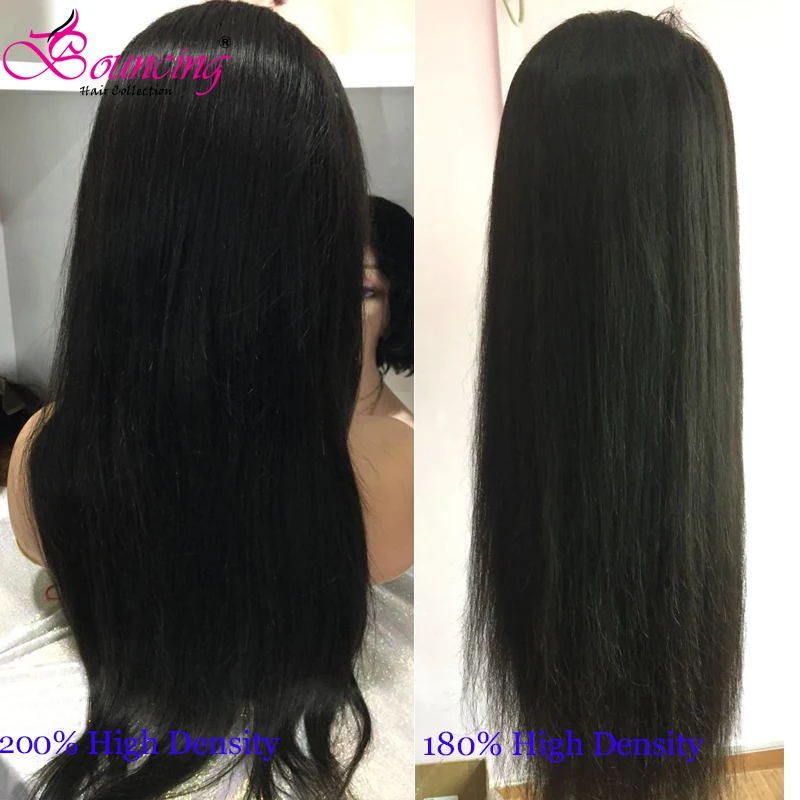 Волнистые прямые человеческие волосы парик бразильские Remy 180% 200% Плотность 13x4