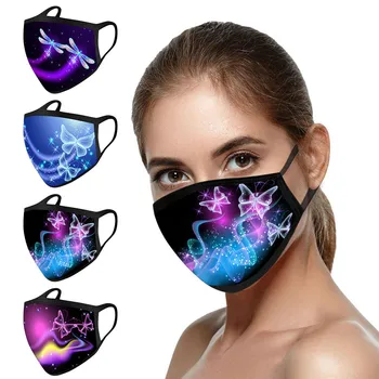 

1PC Adult Woman Mask Butterfly Printing Breathing Washable Face Masks Face-mask mascaras faciais Maskswashable face sheilds