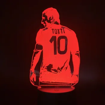 

Boys Table Lamp Football Soccer Player Francesco Totti Back View Figure Led Night Light for Bedroom Decor Gift for Boyfriend