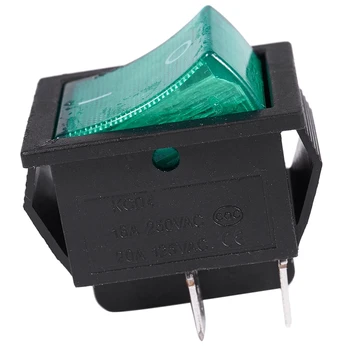 

New Arrival-Green Light 4 Pin DPST ON/OFF Snap in Rocker Switch 15A 20A 250V AC 28X21Mm