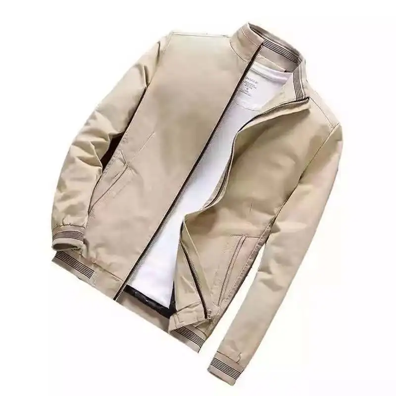 

2021 New Arrival Men's Slim Fit Solid Bomber JacketMale Baseball Thin Jackets Brand Casual Coat Top Men's windbreaker Jacket