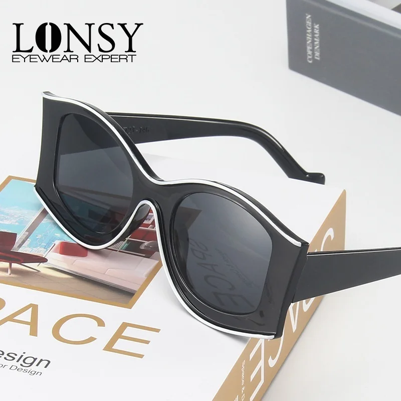 

LONSY Classic Vintage Black Square Sunglasses Women Brand Designer Sun Glasses For Men Women Retro Lunette De Soleil Femme UV400