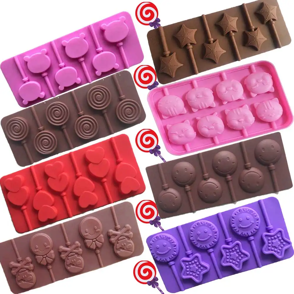Silicone Mold Chocolate Bars Lollipop for Flowers Heart Confectionery Equipment Cake Decorating Tools Baking Kitchen Accessories | Дом и сад