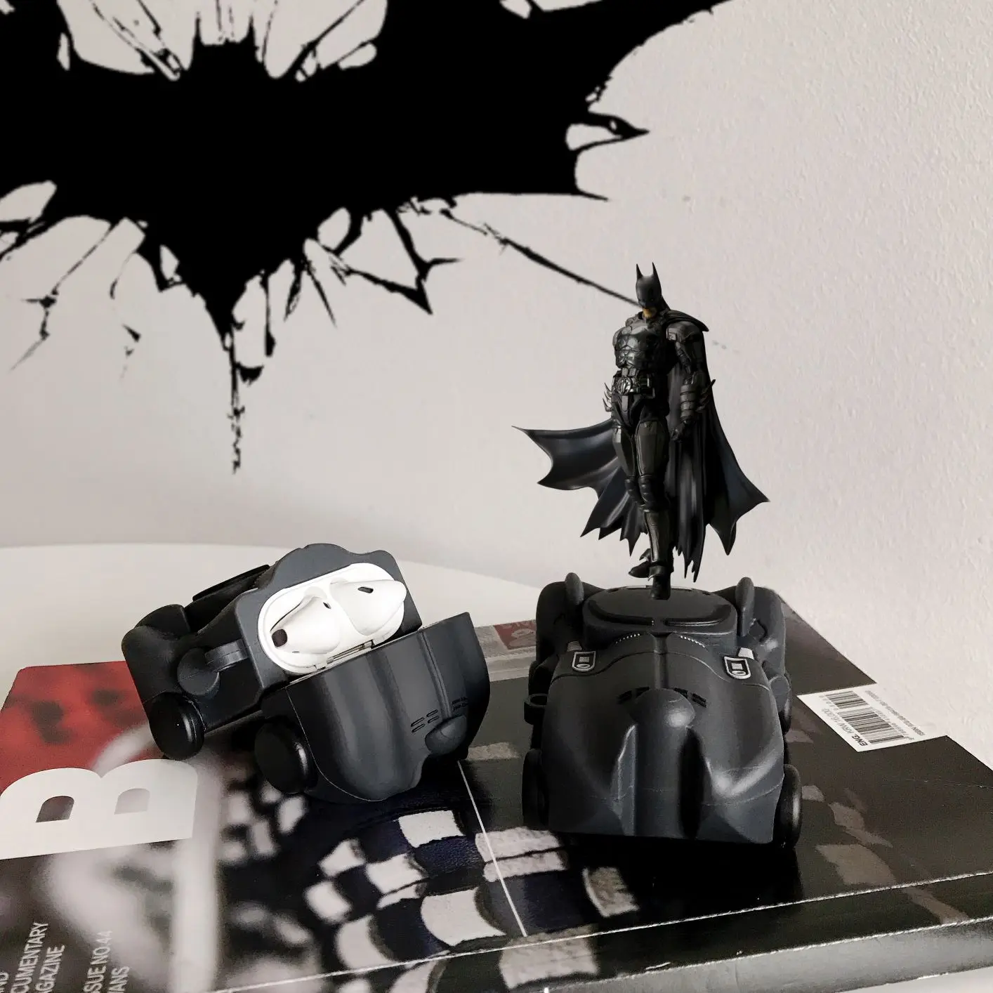 Чехол для наушников 3D Batmobile, чехол для Airpods, милый чехол для Apple Airpods, силиконовый защитный чехол для наушников, аксессуары, коробка