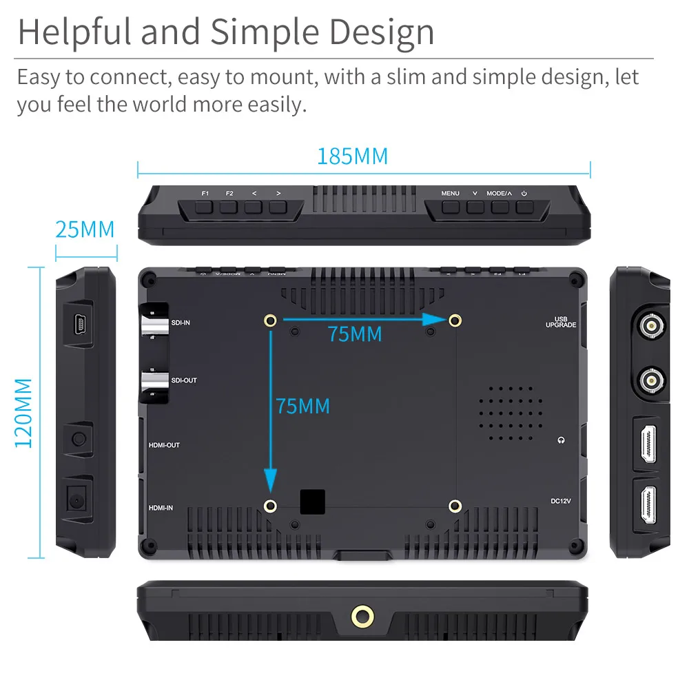 FEELWORLD FW279S 7 дюймов 2200nit дневной свет видимый 3G-SDI мини HDMI на камеру DSLR полевой монитор 4K HDMI 1920X1200 для наружного использования