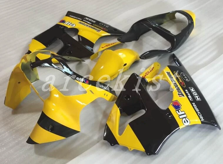 yellow black Ико качество литья под давлением мотоцикл ABS Обтекатели наборы пригодный для kawasaki Ninja ZX-6R ZX6R 636 2000 2001 2002 на заказ Цвет: черный, синий, бело-серые - Цвет: yellow black