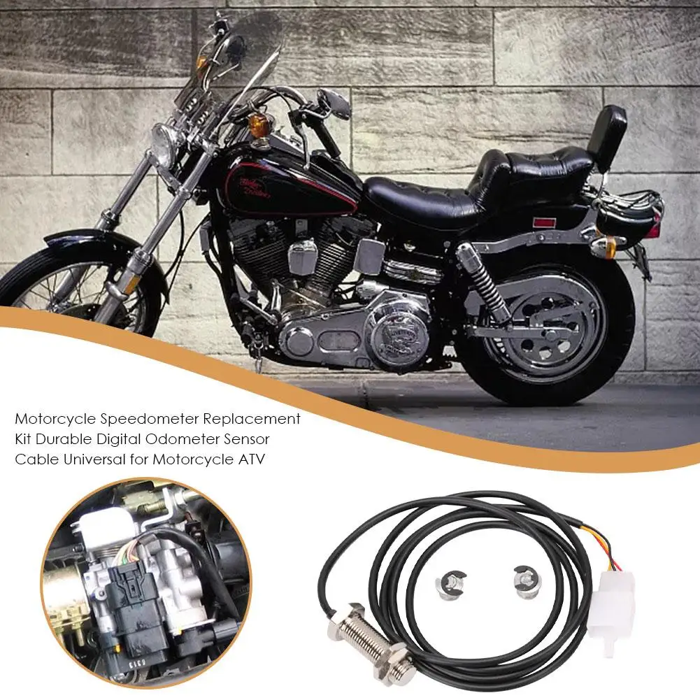 Motorcycle odometer sensor Speed sensor Motorcycle Odometer Sensor Cable Scooter Durable Digital Speedometer Magnetic Sensor Replacement Kit With 2 Magnets