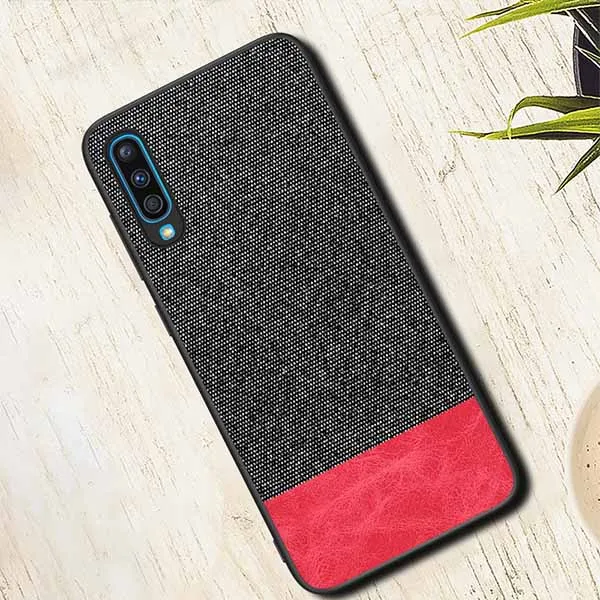 ACCEZZ для samsung Galaxy A50 чехол для телефона, холст, ультра тонкий анти-осенний чехол, сумка, Защита для samsung Galaxy A50, оболочка, Fundas - Цвет: Бежевый