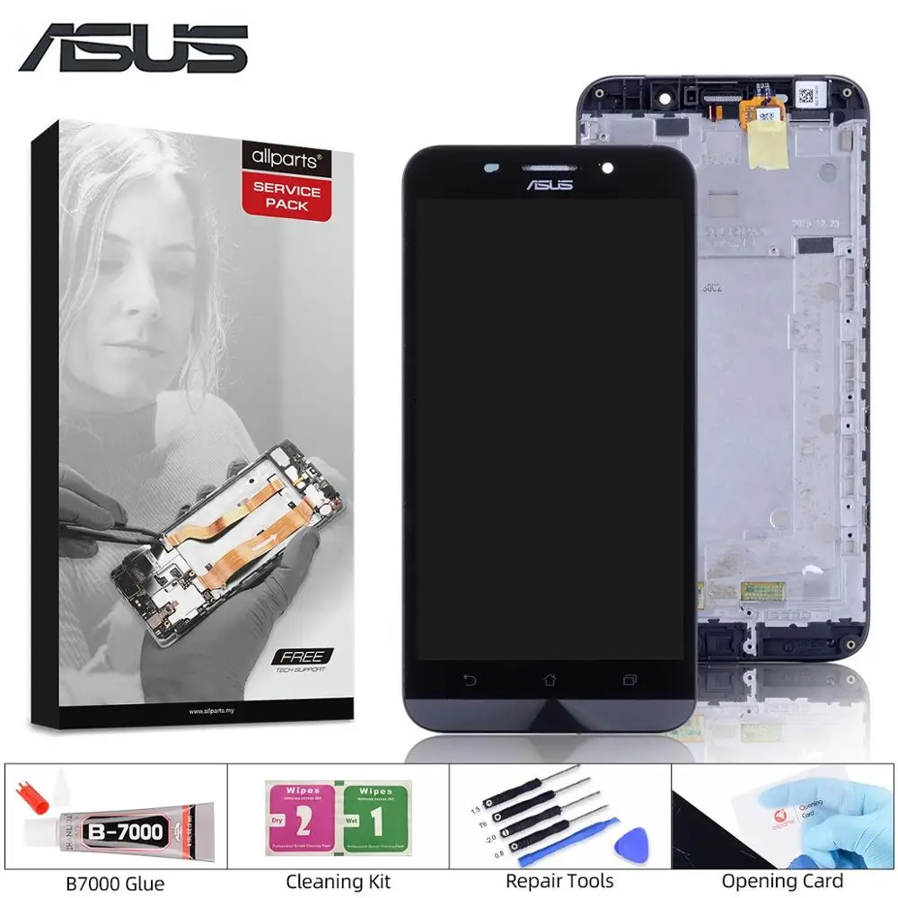 Дисплей для ASUS Zenfone Max ZC550KL LCD в сборе с тачскрином на рамке Оригинал черный