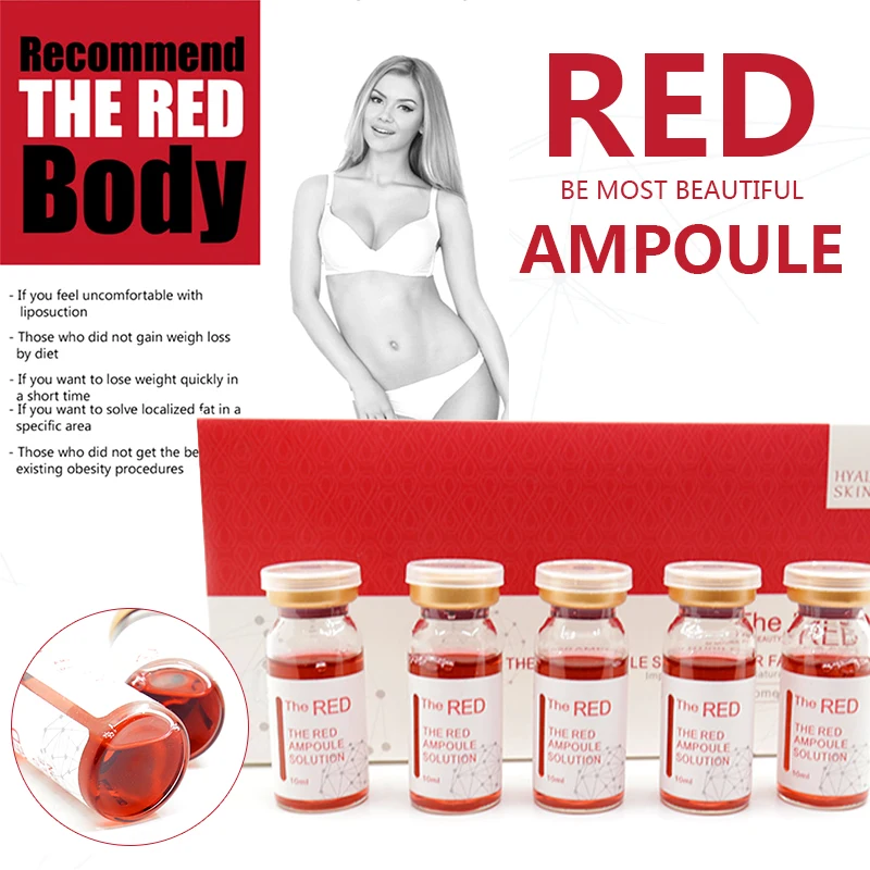 

The Red Ampoule Solution Hyaluronic Acid Fat Dissolve Lipolysis Weight Loss Liquid for Face Body Slimming Use for Hyaluron Pen