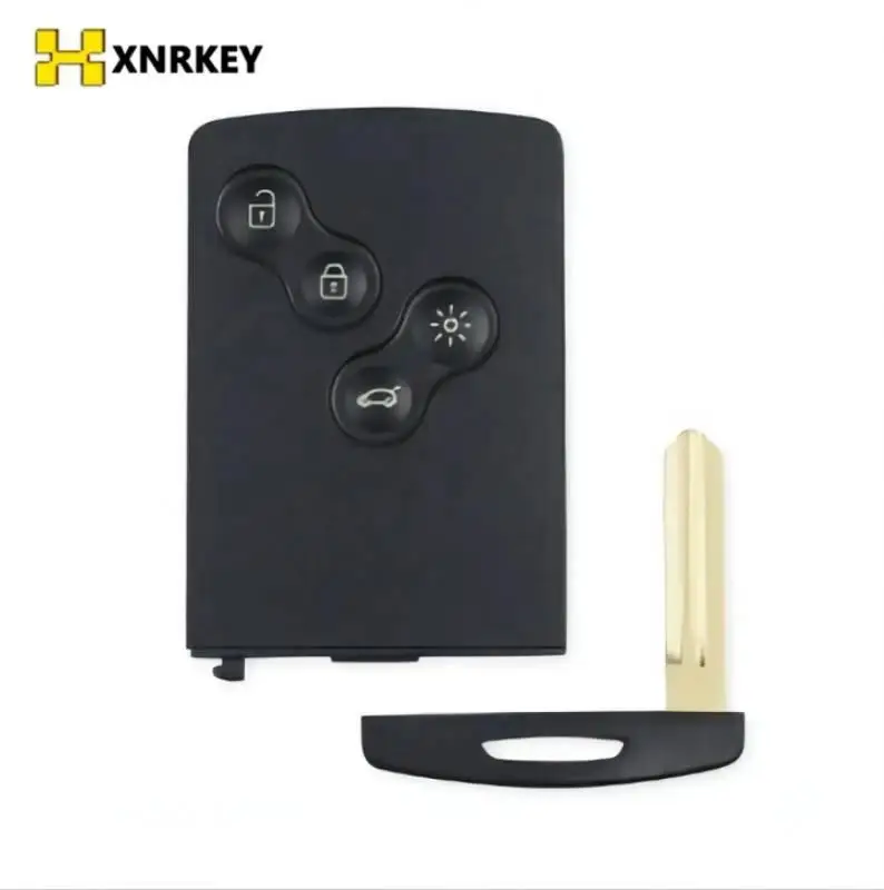 

XNRKEY Replacement 4 button Smart Car Key Shell for Renault Megane Car Accessories Case Cover With NSN14 Blade